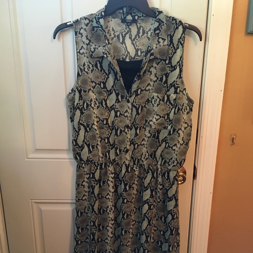 MSK Snakeskin Print Elastic Waisted Dress 14